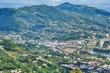 copolia trail View over town victoria from copolia nature trail, Mahe, Seychelles  1