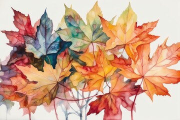 Fototapeta na wymiar autumn leaves isolated on white