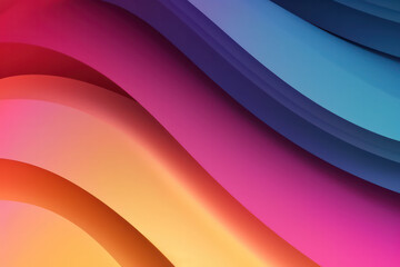 Abstract Paper Background With 3D Folded Bright Sunset Gradient Colors. Generative AI.