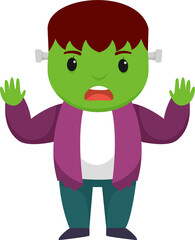 Halloween character kid cartoon character in Halloween costume.
