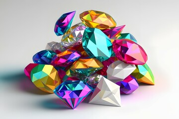 Bright gems illustration. Generative AI