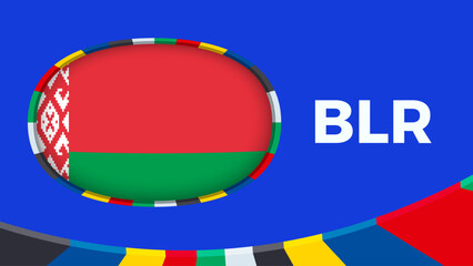 Belarus flag stylized for European football tournament qualification.