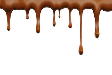 Chocolate Liquid splash melt pouring on top isolate on white background. 3D Rendering. PNG files	
