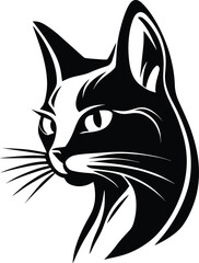 Fototapeta na wymiar Cat Logo Monochrome Design Style 