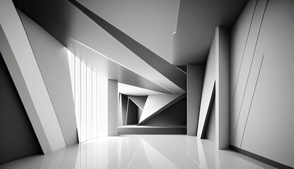 Fototapeta premium futuristic white scene ai generated