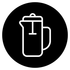 french press glyph icon