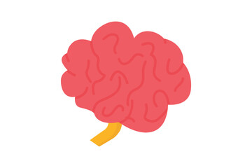 Brain icon illustration. icon related to human organ. Flat icon style. Simple vector design editable.  EPS file, SVG, PNG Transparent, JPG.