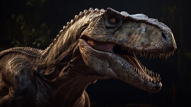 Tyrannosaurus Dinosaurier im Urwald, ai generativ