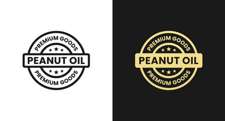 Peanut Oil Label or Peanut Oil Seals Vector Isolated in Flat Style. Best Peanut Oil Label Vector for product design element. Simple Peanut Oil Seal Vector for product packaging design element.