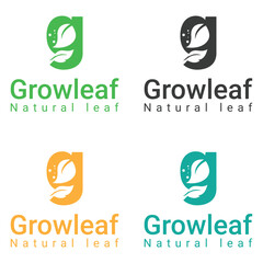 Nature g letter logo - G letter, leaf logo- Grow leaf Logo Template