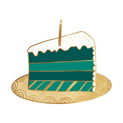Green And Gold Birthday Cake