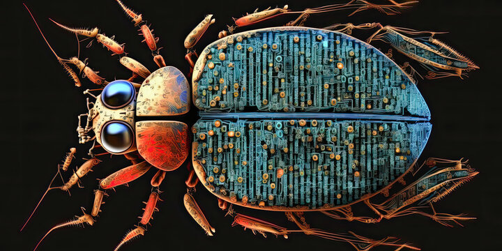 A computer bug found in the code - Generative AI