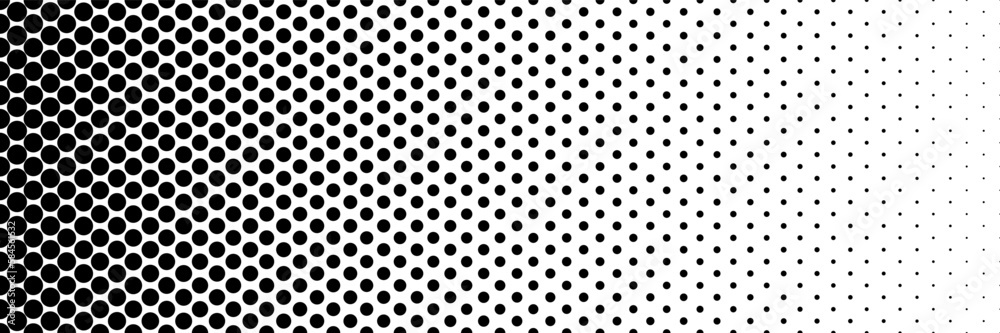 Aufkleber horizontal halftone of black circle design for pattern and background.