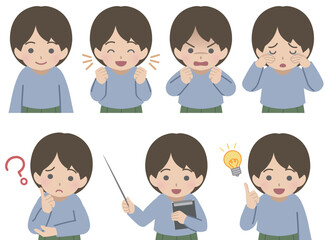 少年の表情セット　私服