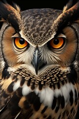 Owl closeup, created with generative AI