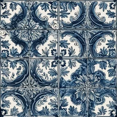 Cercles muraux Portugal carreaux de céramique Azulejos pattern