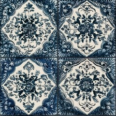 Azulejos pattern, created with generative AI