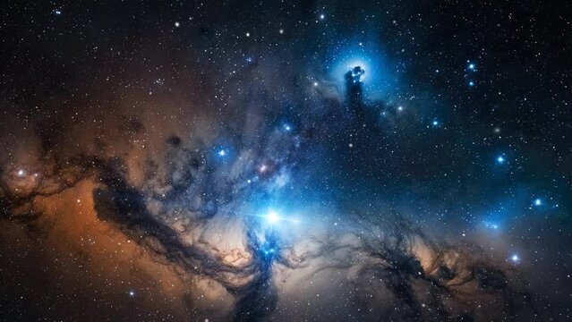 Beautiful big nebula in outer space.