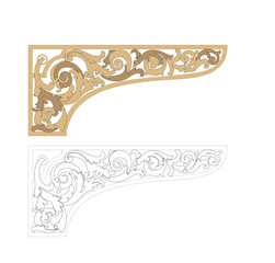 ANCIENT HERALDIC EMBLEM OF GOLD DECORATED IN BAROQUE STYLE DECORATIVE ELEGANCE LUXURY PATTERNS GOLD STOCK ILLUSTRATION