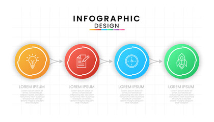 Vector Infographic circle label design template with icons and 4 options or steps. Can be used for presentations.