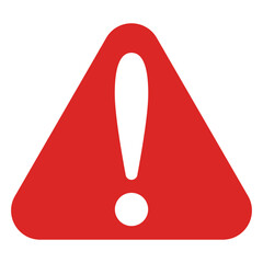 Icon error red triangle, digital button, alert warning caution sticker