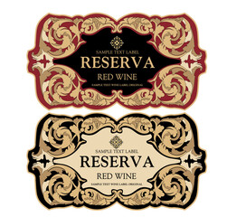 Wine Label Vintage frame border retro label hand drawn antique engraving vector illustration typography poster 