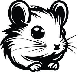 Fototapeta na wymiar Hamster Logo Monochrome Design Style 