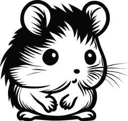 Hamster Logo Monochrome Design Style
