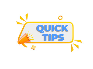 Quick tips badge icon 3d render cutout