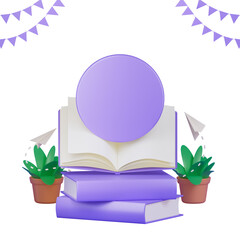 Book day 3d banner cutout