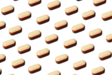 Medicine tablets on white background 
