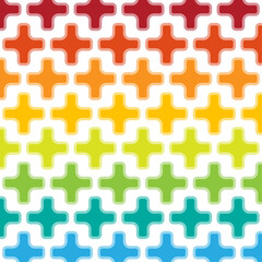 Seamless pattern geometric colorful with rainbow colors creative red blue orange and blue concept vector