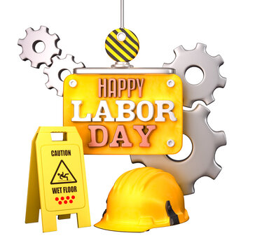 International labour day icon 3d render cutout