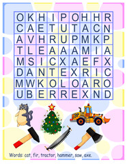 A simple crossword puzzle with word search for elementary and middle school children. crossword puzzle. A fun way to practice your understanding of the language and expand your vocabulary.