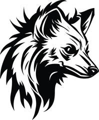 Hyena Logo Monochrome Design Style
