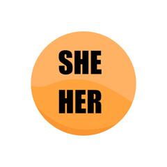 She and Her proverbs button for English language education.
