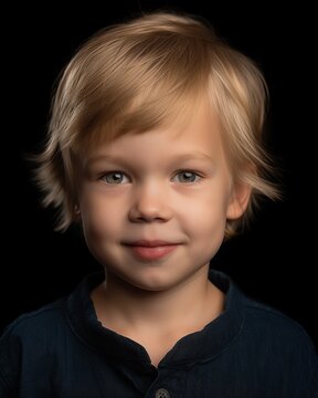 Passbild biometrisch Gesicht Kind, ai generativ