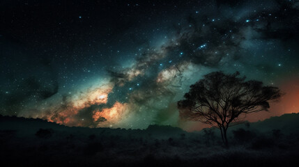 Obraz na płótnie Canvas night sky galaxy