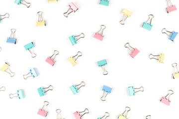 Obraz premium Set of multi-coloured writing paper clips