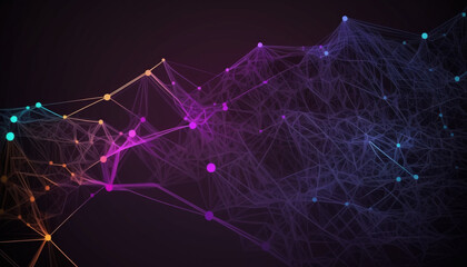 3d abstract network communications background with plexus design