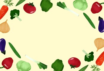 カラフルな野菜のフレーム