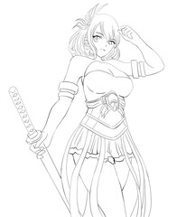 Fantasy anime girl with pink hair