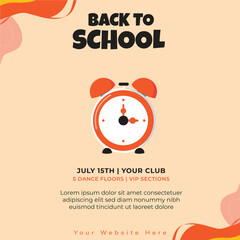 Back To School Social Media Template design vector illustration.