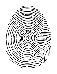 Fingerprint icon. Authorization. Biometric. Concept of cyber security