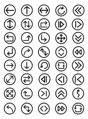 Set of arrow line icons, Set of arrows collection in black color for website design, Design elements for your projects. Vector illustration