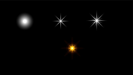 set of glowing light illustration