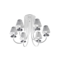 crystal chandelier for the interior isolated on white background, home lighting, 3D illustration, cg render
