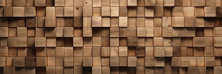 Earthy Paneling  Rustic Wooden Squares for Wallpaper and Texture, Generative AI
