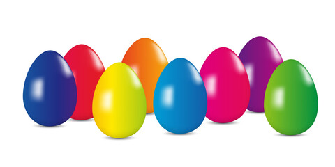 Easter eggs in rainbow colors