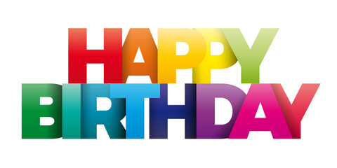 The word Happy Birthday for greeting. Isolated banner with the text color rainbow - 584591342